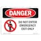 Signmission Safety Sign, OSHA Danger, 7" Height, 10" Width, Do Not Enter Emergency Exit Only, Landscape OS-DS-D-710-L-1147 - alternate 1